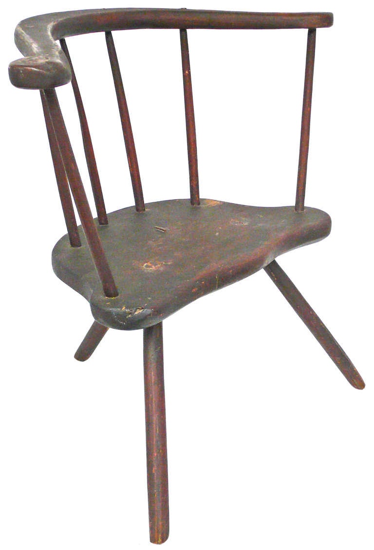 antique 3 legged chair
