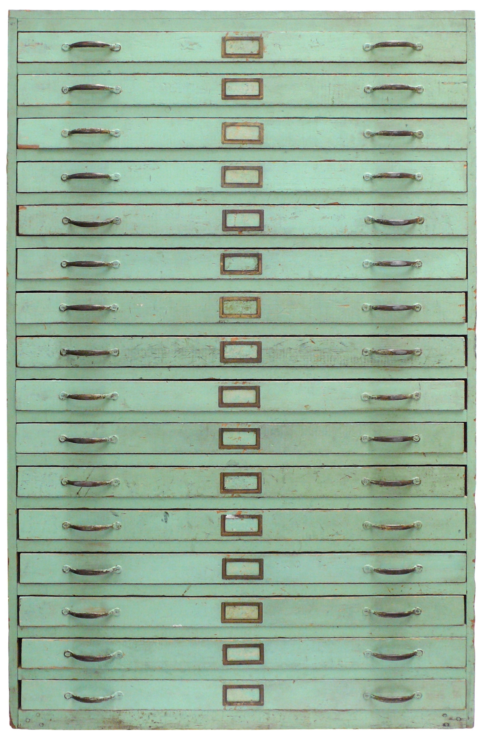 Vintage Green Flat File Storage Cabinet 