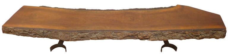 Fantastic Organic Wood and Iron Table by Architect, Donald Dunkley In Good Condition In Los Angeles, CA