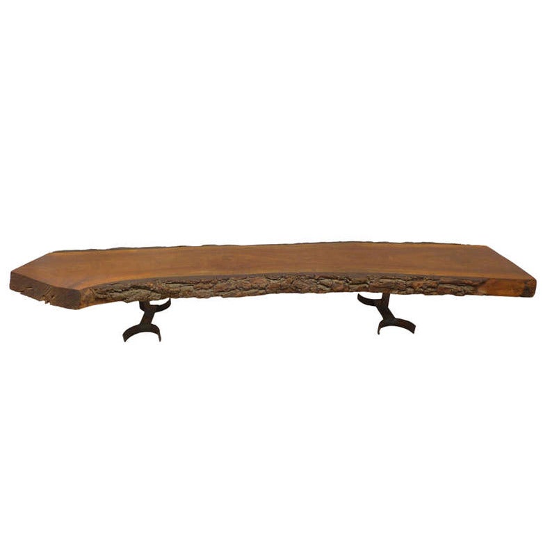 Fantastic Organic Wood and Iron Table by Architect, Donald Dunkley