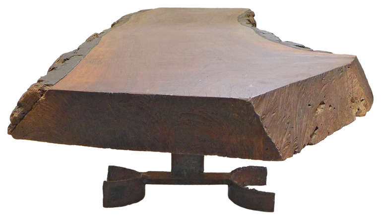 Mid-20th Century Fantastic Organic Wood and Iron Table by Architect, Donald Dunkley