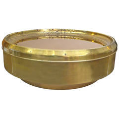 Large and Unusual Brass and Mirror Coffee Table by Mastercraft