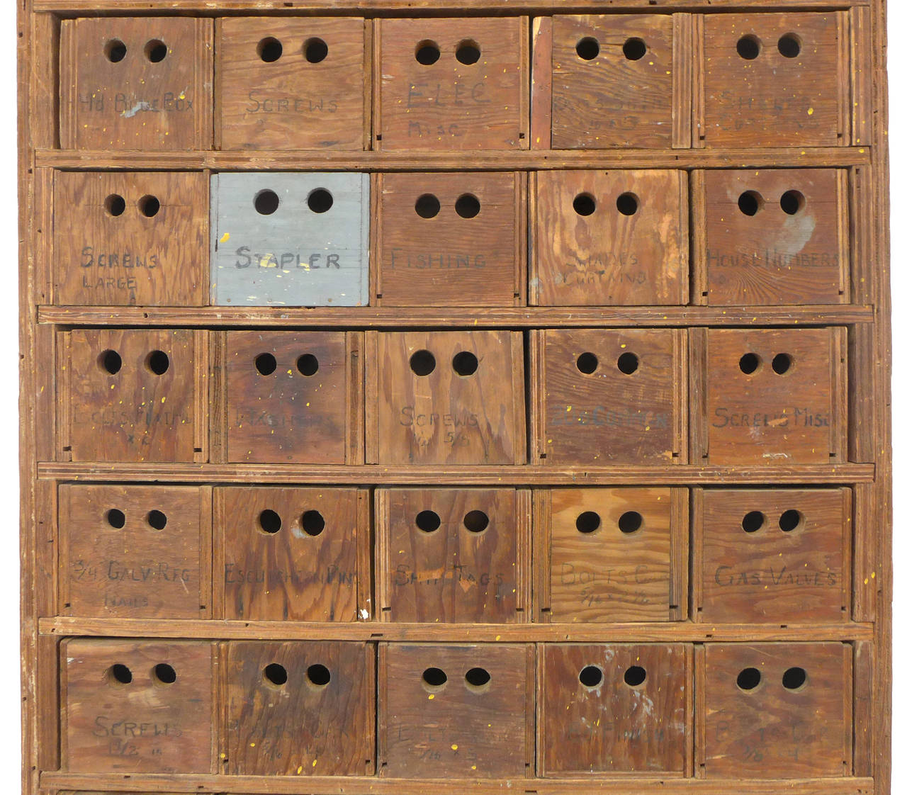 American Folk Art Plywood Storage Cabinet
