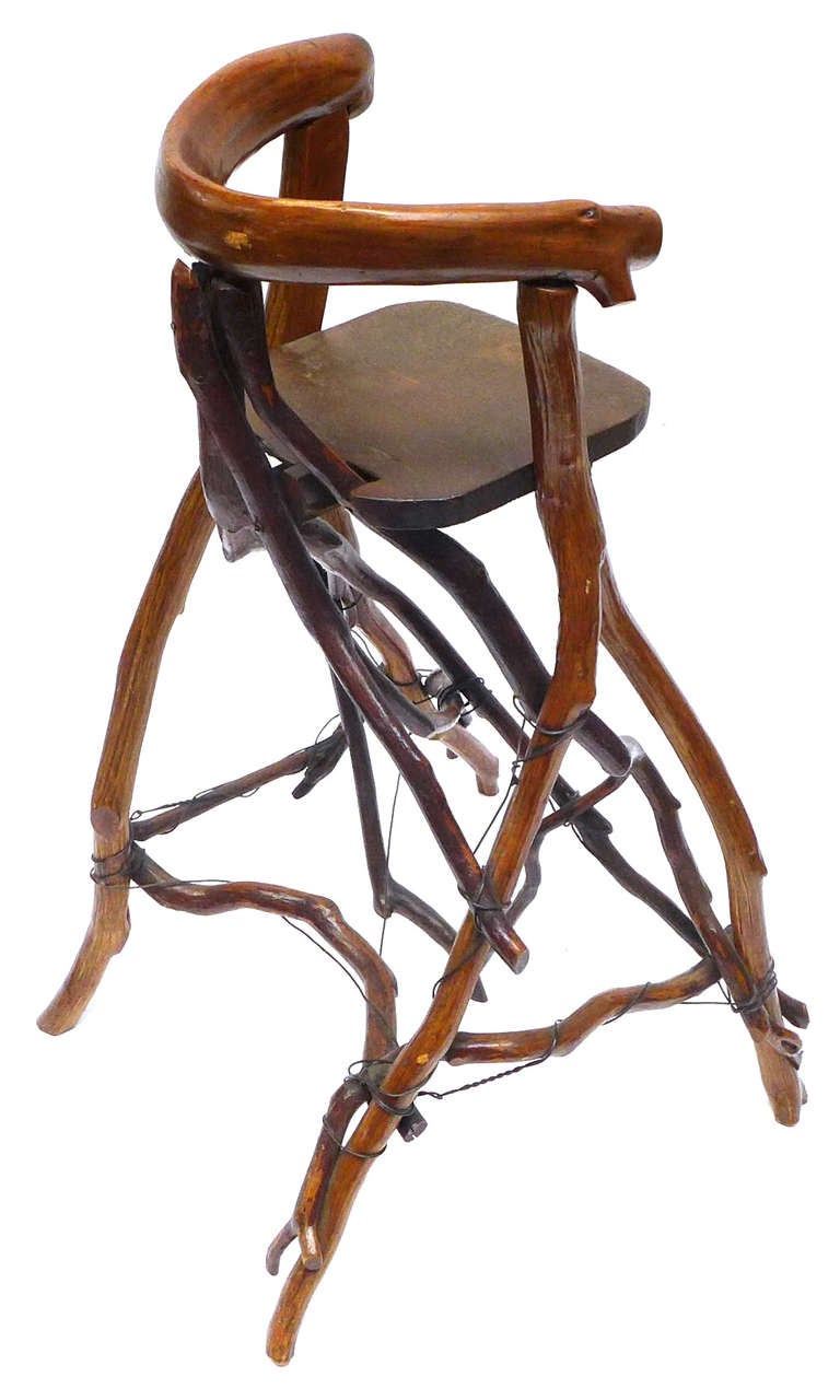 Primitive Twig High Chair In Good Condition For Sale In Los Angeles, CA