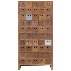 Folk Art Plywood Storage Cabinet