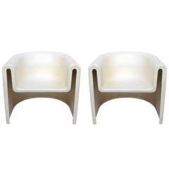 Pair of Vintage Cast Fiberglass Chairs Pair of Vintage Cast Fiberglass Chairs