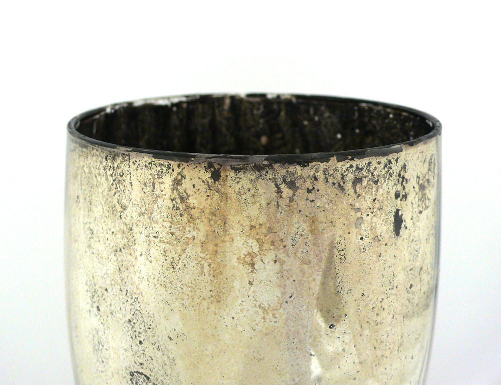 European Early Mercury Glass Boot Vase