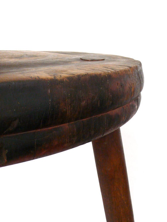 Massive Late 19th Century 3-legged Wooden Work Table 1