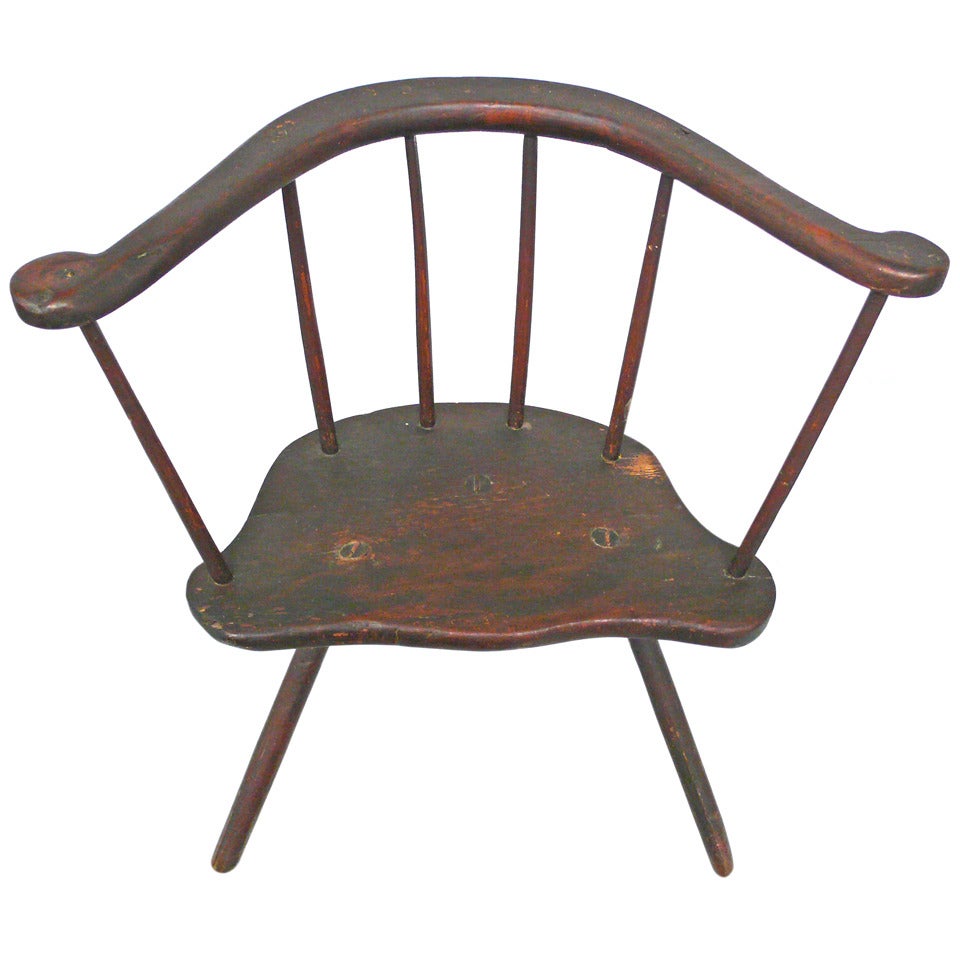 Wonderful 19th Century Primitive 3-Legged Chair