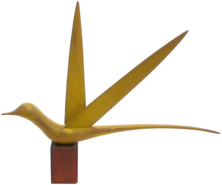 Pair of Delicate, Hand-Painted and Carved Wood Bird Sculptures 1