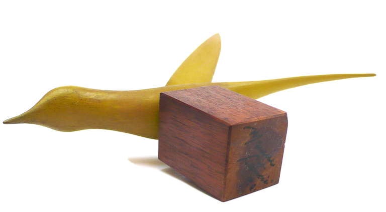 Pair of Delicate, Hand-Painted and Carved Wood Bird Sculptures 2