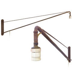 Unusual Pair of Articulated Long-Arm Sconces