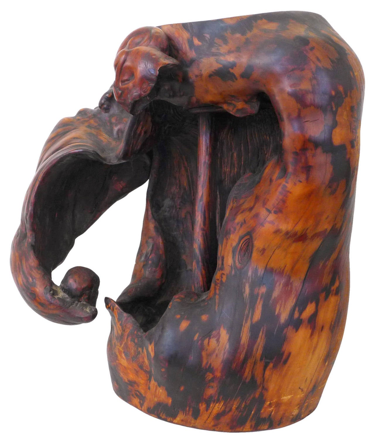 Japanese Burl Wood Ikebana Vase at 1stDibs