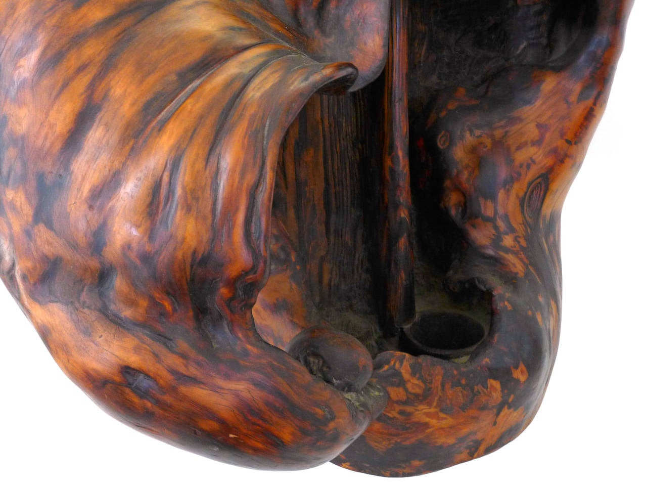 Japanese Burl Wood Ikebana Vase at 1stDibs
