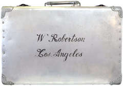 Vintage Monogramed Rivited-Aluminum Suitcase