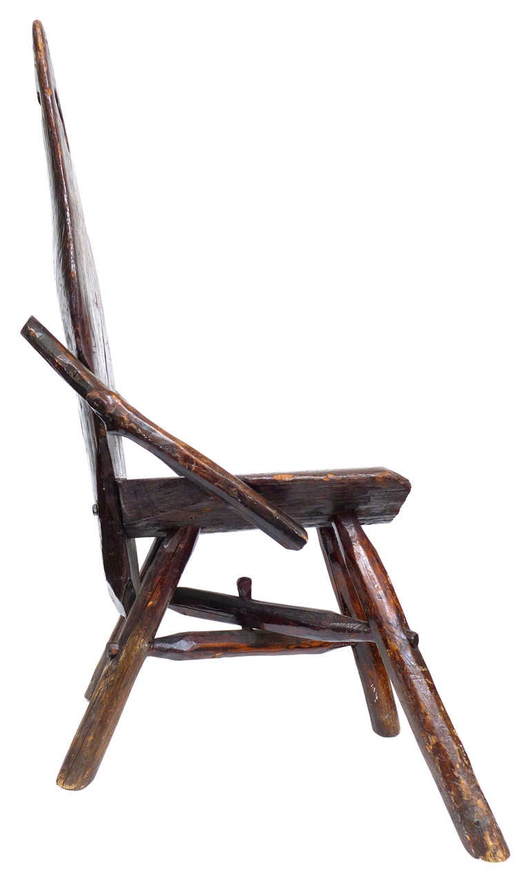 American Primitive Wood Bough and Slab Chair