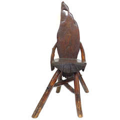 Vintage Primitive Wood Bough and Slab Chair