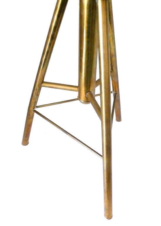 American Late Victorian Adjustable 3-Legged Brass Stool