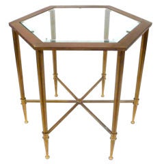 Machined Brass Hexagonal Side Table Machined Brass Hexagonal Side Table