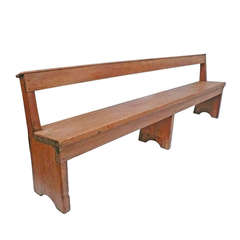 Large-Scale Wooden Quaker Meeting Hall Bench