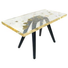 French Carved Acrylic "Shell" Side Table