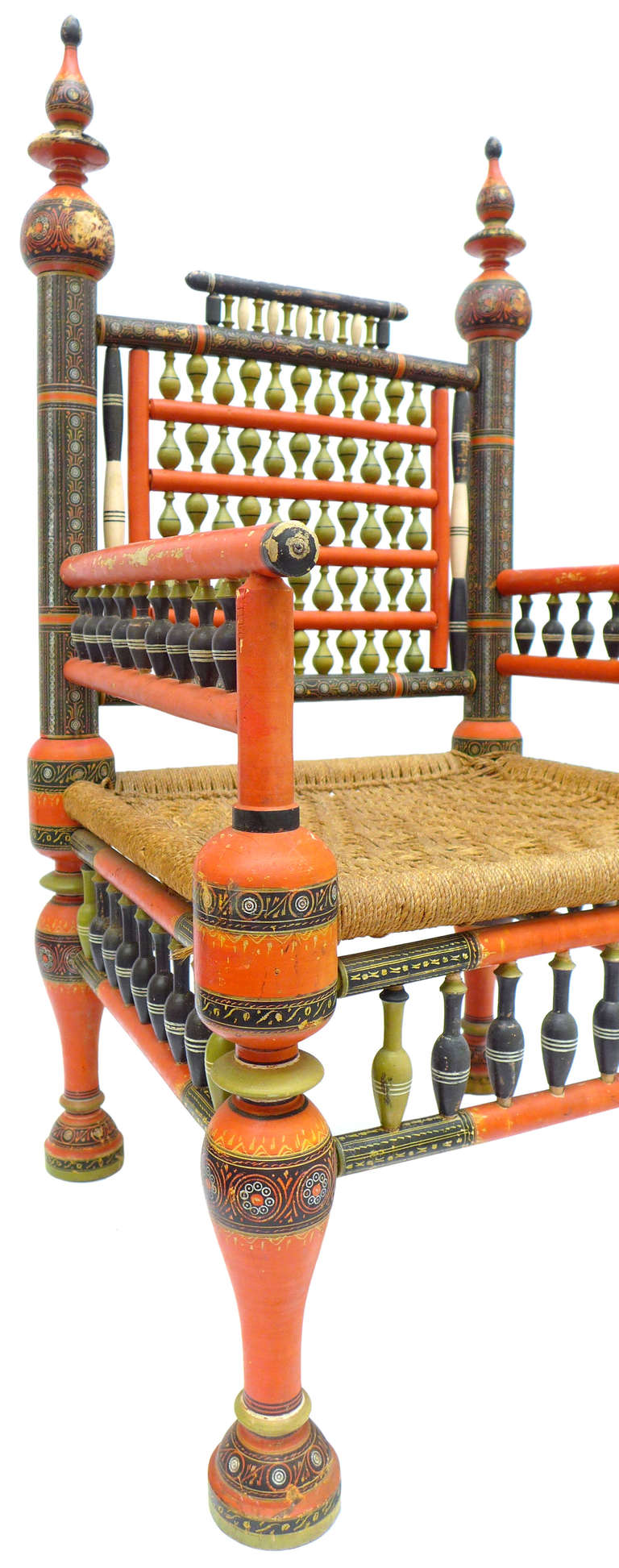 Mid-20th Century Pair of Wonderfully Decorated Traditional Pakistani Chairs