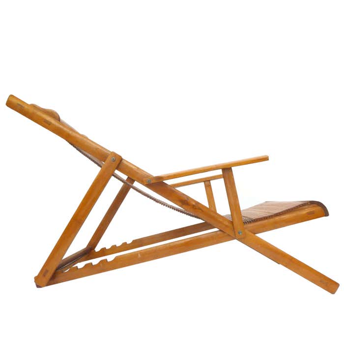 Floding Japanese Chair Japanese Folding Bamboo Lounge at 1stDibs