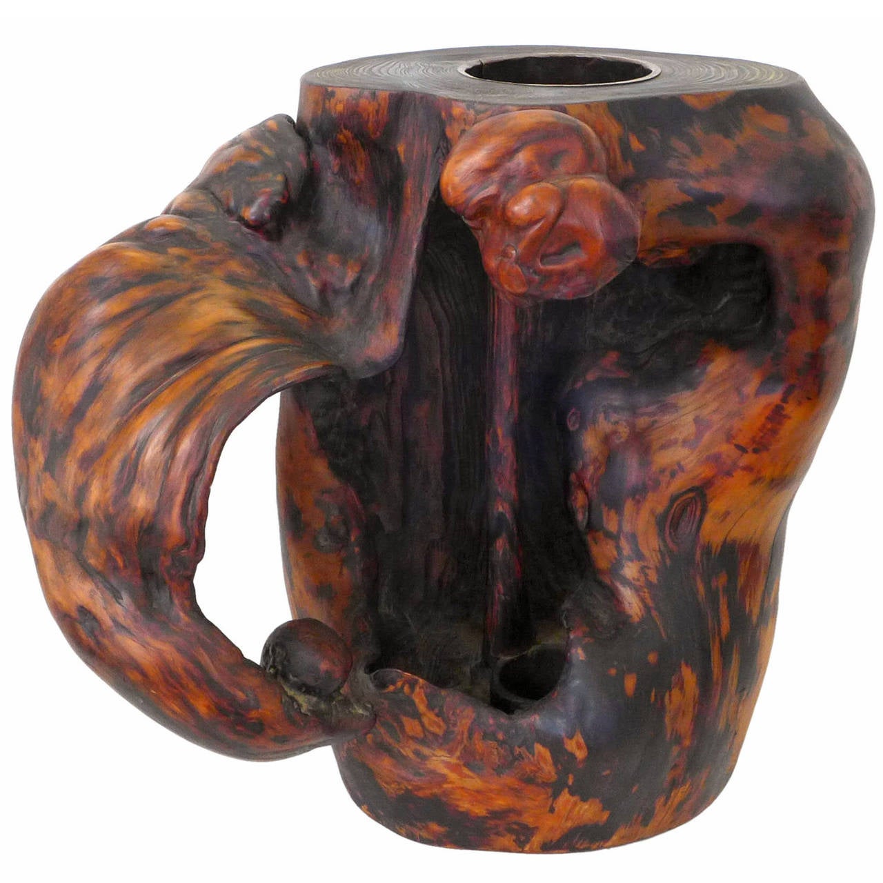 Japanese Burl Wood Ikebana Vase at 1stDibs