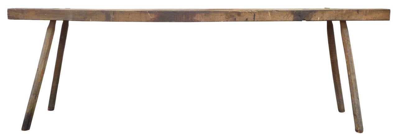Mid-20th Century Exceptionally Long Primitive Wood Console