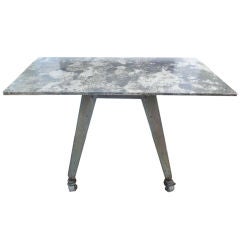 Industrial Steel and Marble Console