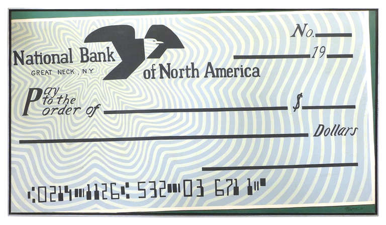 Large Pop Art "Check" Painting