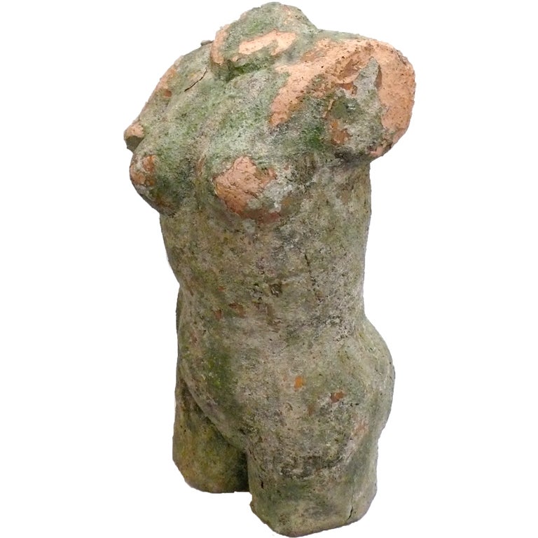 Terra Cotta Torso Sculpture
