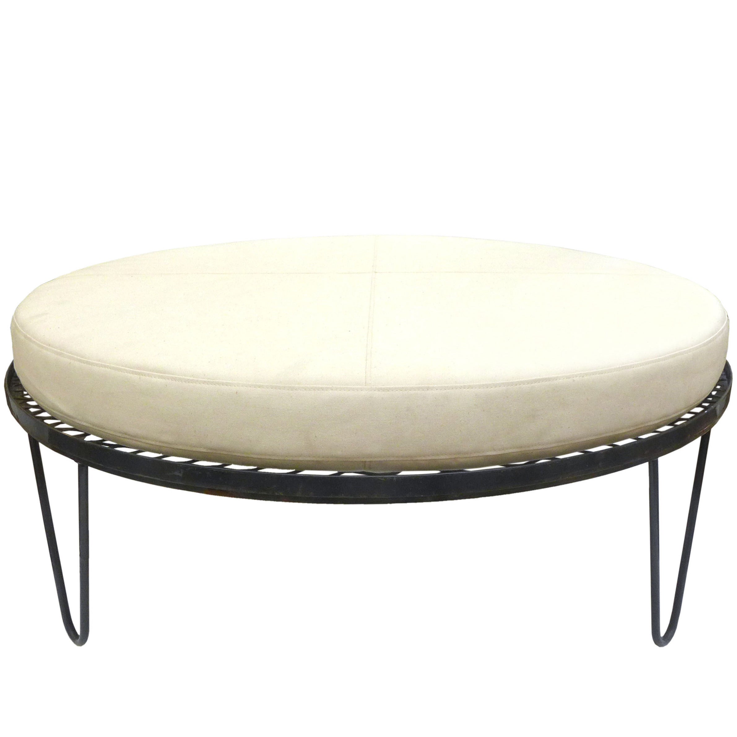 Large Wrought Iron Ottoman or Lounge