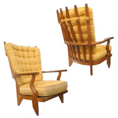 Pair of "Finger" Lounge Chairs by Guillerme and Chambron