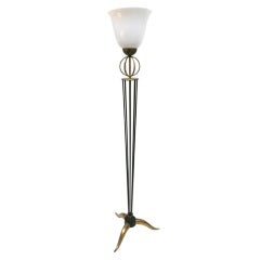 1940's French Torchiere Floor Lamp