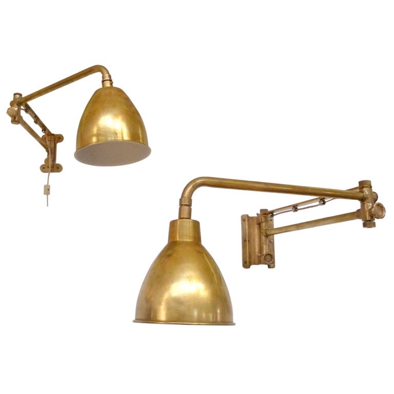Brass and Bronze Swing-Arm Boat Sconces at 1stdibs
