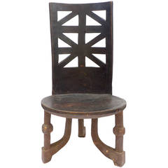 Unusually Large-Scaled Carved Wood African Throne
