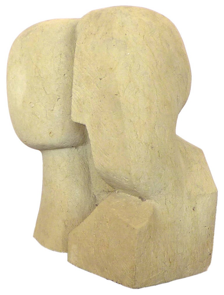 Danish Carved Stone Cubist Sculpture 2