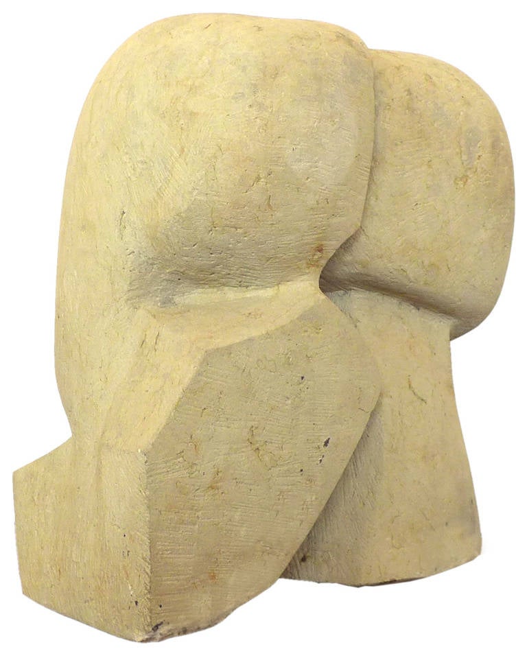 Danish Carved Stone Cubist Sculpture 1