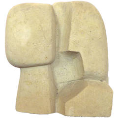 Danish Carved Stone Cubist Sculpture