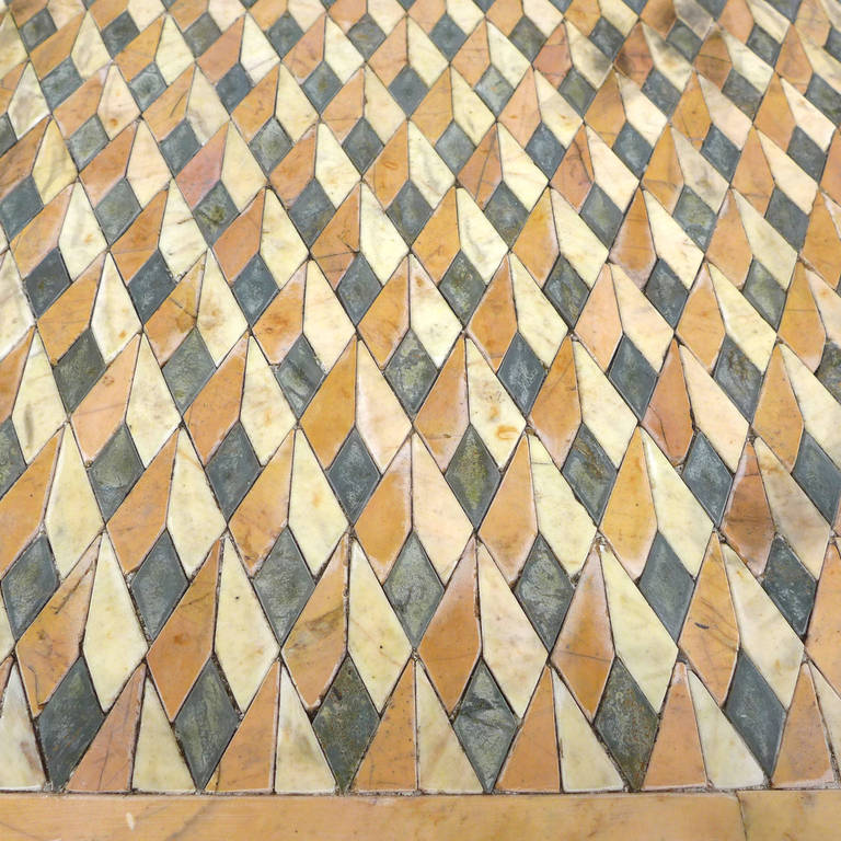 Italian Mosaic Marble Top and Iron Table