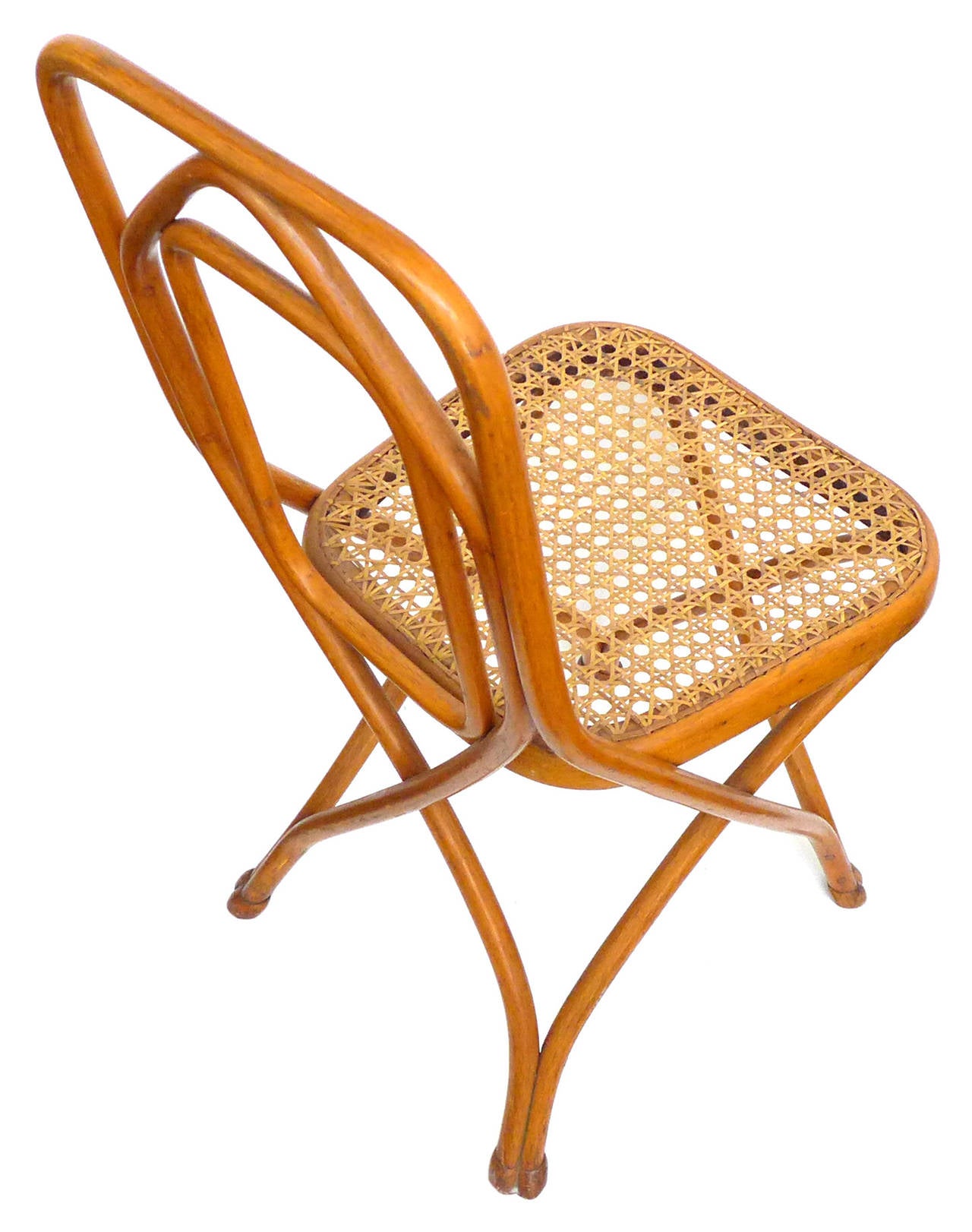 Set of 4 Bentwood & Cane Chairs by Thonet In Good Condition In Los Angeles, CA