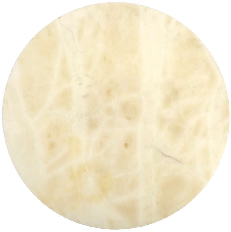 Italian Pair of Round Marble Neoclassical Side Tables