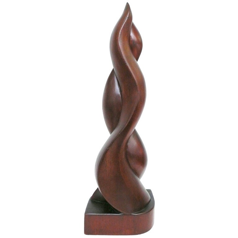 Hand Carved Wooden "Flame" Sculpture For Sale