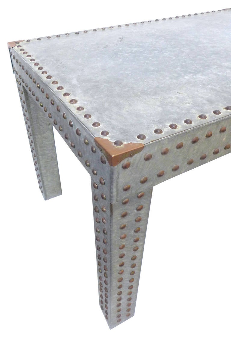 galvanized side table