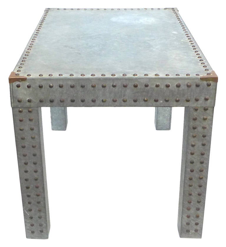 galvanized accent table