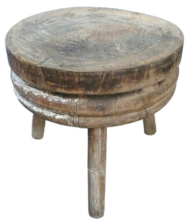 Wonderful 19th Century Butcher Block Table