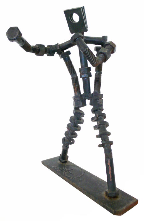 Folk Art Boxer Sculpture