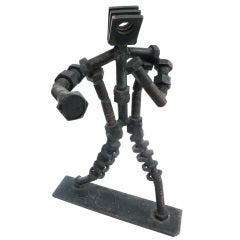 Folk Art Boxer Sculpture