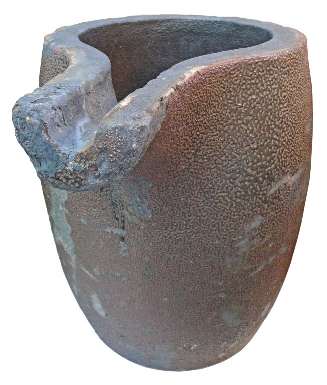 20th Century Pair of Large Graphite Foundry Crucibles